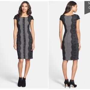 Betsey Johnson Black and Gray Midi Dress
